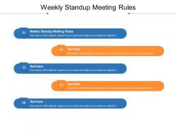 Weekly standup meeting rules ppt powerpoint presentation styles format ideas cpb