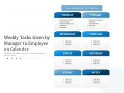 Weekly Tasks Given By Manager To Employee On Calendar