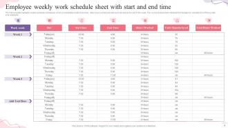 Weekly Time Schedule Powerpoint Ppt Template Bundles