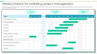 Weekly Timeline For Marketing Project Management