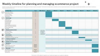 Weekly Timeline For Planning And Managing Ecommerce Project