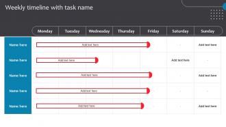 Weekly Timeline With Task Name Business Checklist For Digital Enablement Ppt Styles Outline