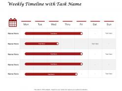 Weekly timeline with task name compare ppt powerpoint presentation background image