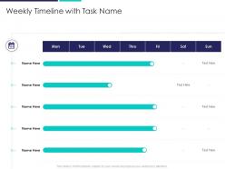 Weekly timeline with task name deployment of agile in bid and proposals it