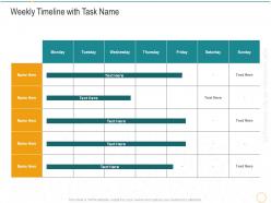 Weekly Timeline With Task Name Digital Transformation Agile Methodology IT