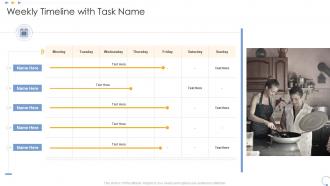 Weekly timeline with task name elevating food processing firm quality standards