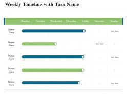 Weekly Timeline With Task Name Firm Rescue Plan Ppt Powerpoint Presentation Portfolio Example