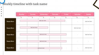 Weekly Timeline With Task Name In Store Shopping Experience