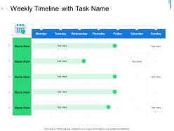 Weekly Timeline With Task Name Initial Public Offering IPO As Exit Option Ppt Summary Shapes