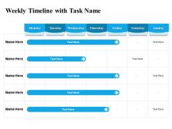 Weekly Timeline With Task Name L2216 Ppt Powerpoint Presentation Outline Portfolio