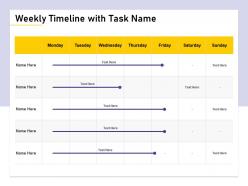 Weekly timeline with task name m1475 ppt powerpoint presentation ideas slide