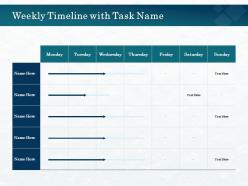 Weekly timeline with task name m2646 ppt powerpoint presentation file maker