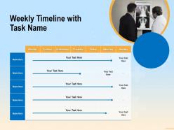 Weekly timeline with task name m3379 ppt powerpoint presentation styles slide download