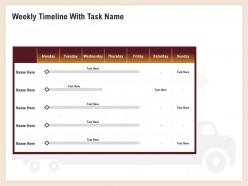 Weekly Timeline With Task Name Mon To Sun Ppt Professional