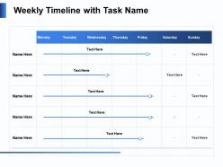 Weekly timeline with task name n126 ppt powerpoint presentation example