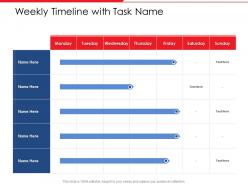 Weekly timeline with task name n412 ppt powerpoint presentation good