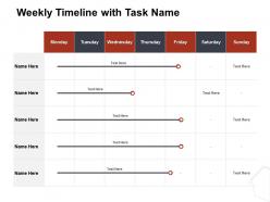 Weekly timeline with task name ppt file formats