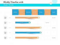 Weekly timeline with task name ppt file slides