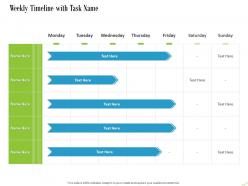 Weekly Timeline With Task Name Ppt Powerpoint Presentation Infographic Template