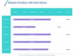 Weekly Timeline With Task Name Ppt Powerpoint Presentation Outline