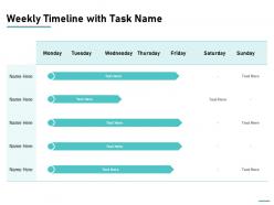 Weekly timeline with task name ppt powerpoint presentation portfolio topics