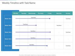 Weekly Timeline With Task Name Ppt Powerpoint Presentation Summary Show