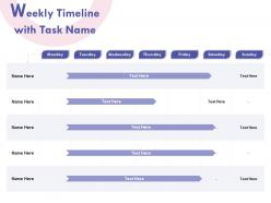 Weekly timeline with task name r154 ppt powerpoint presentation file elements