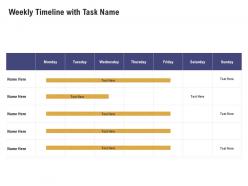 Weekly Timeline With Task Name Sales Department Initiatives