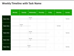 Weekly Timeline With Task Name Upwork Investor Funding Elevator Ppt Show Guide