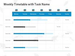 Weekly Timetable With Task Name Ppt Powerpoint Presentation File Outfit