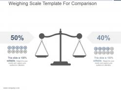 Weighing scale template for comparison presentation layouts