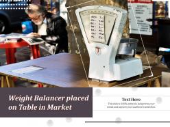 Weight balancer placed on table in market