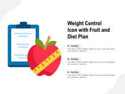 Weight control icon with fruit and diet plan