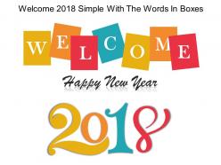 Welcome 2018 simple with the words in boxes powerpoint guide