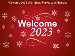 Welcome 2023 with snow flakes and abstract ppt rules