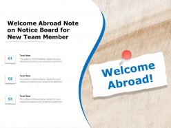 Welcome abroad note on notice board for new team member