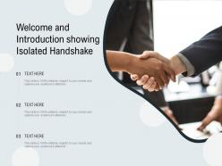 Welcome and introduction showing isolated handshake