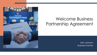 Welcome Business Partnership Agreement PPT Mockup AT