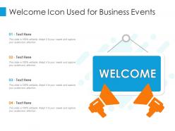 Welcome icon used for business events infographic template