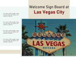Welcome sign board at las vegas city