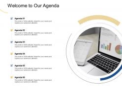 Welcome to our agenda m1979 ppt powerpoint presentation portfolio design inspiration