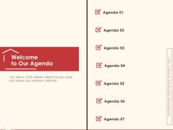 Welcome to our agenda m291 ppt powerpoint presentation icon picture