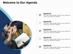 Welcome to our agenda ppt powerpoint presentation inspiration guidelines