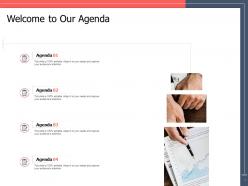 Welcome to our agenda ppt powerpoint presentation styles slide portrait