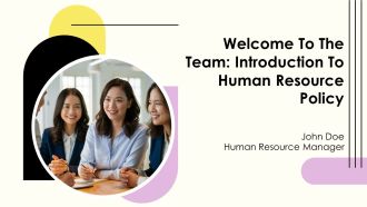 Welcome To The Team Introduction To Human Resource Policy PPT Mockup AT