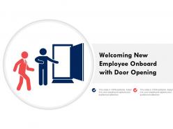 Welcoming new employee onboard with door opening