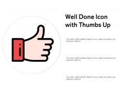 Well done icon with thumbs up