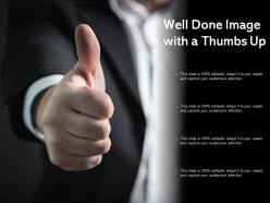 Well done image with a thumbs up