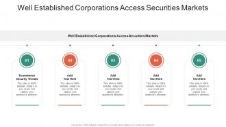 Well Established Corporations Access Securities Markets In Powerpoint And Google Slides Cpb