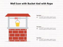 Well icon with bucket tied with rope